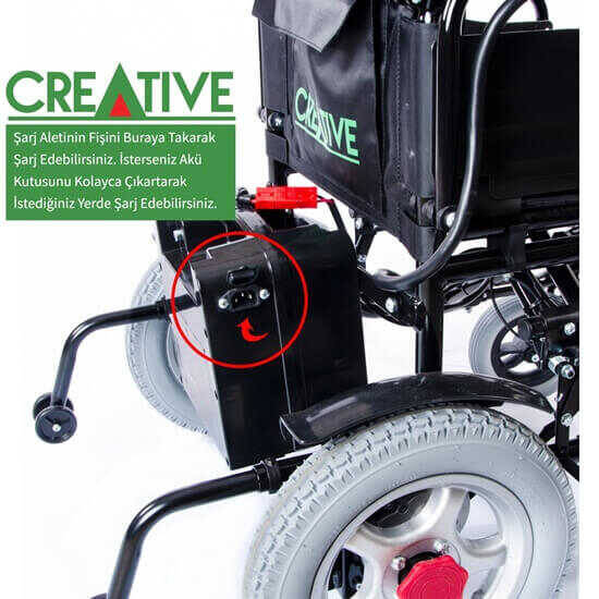 Creative CR-1002 Akülü Tekerlekli Sandalye Ekonomik Fiyatlı - 6