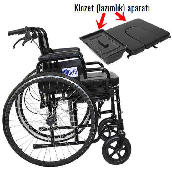 Golfi G120 Klozetli Tekerlekli Sandalye - 1